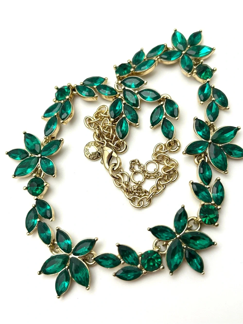 J. Crew Green Jeweled Necklace